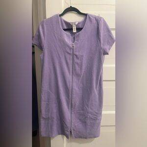 Purple Terrycloth Mini Dress